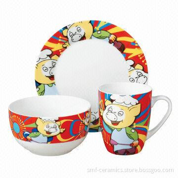 Porcelain, Ceramic Breakfast/Dinner Set, Customized Logos Accepted, OEM Orders Welcomed